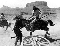 Indian and cowboy in movie Rio Grande